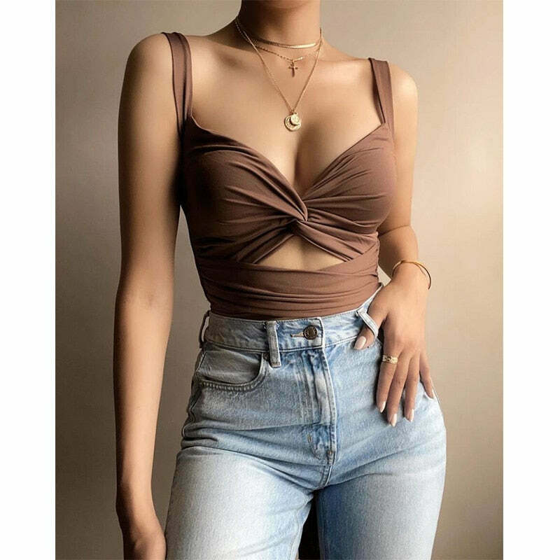 Grunge Aesthetic Swaying Strands Crop Top - Y2K Fashion for Women