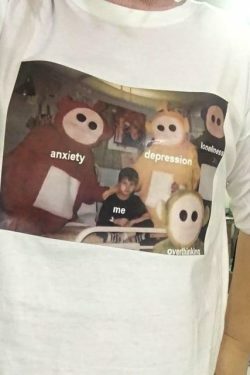 Grunge Teletubbies T-Shirt - Y2K Aesthetic Top for Women with Coquette Style and Pastel Goth Vibes