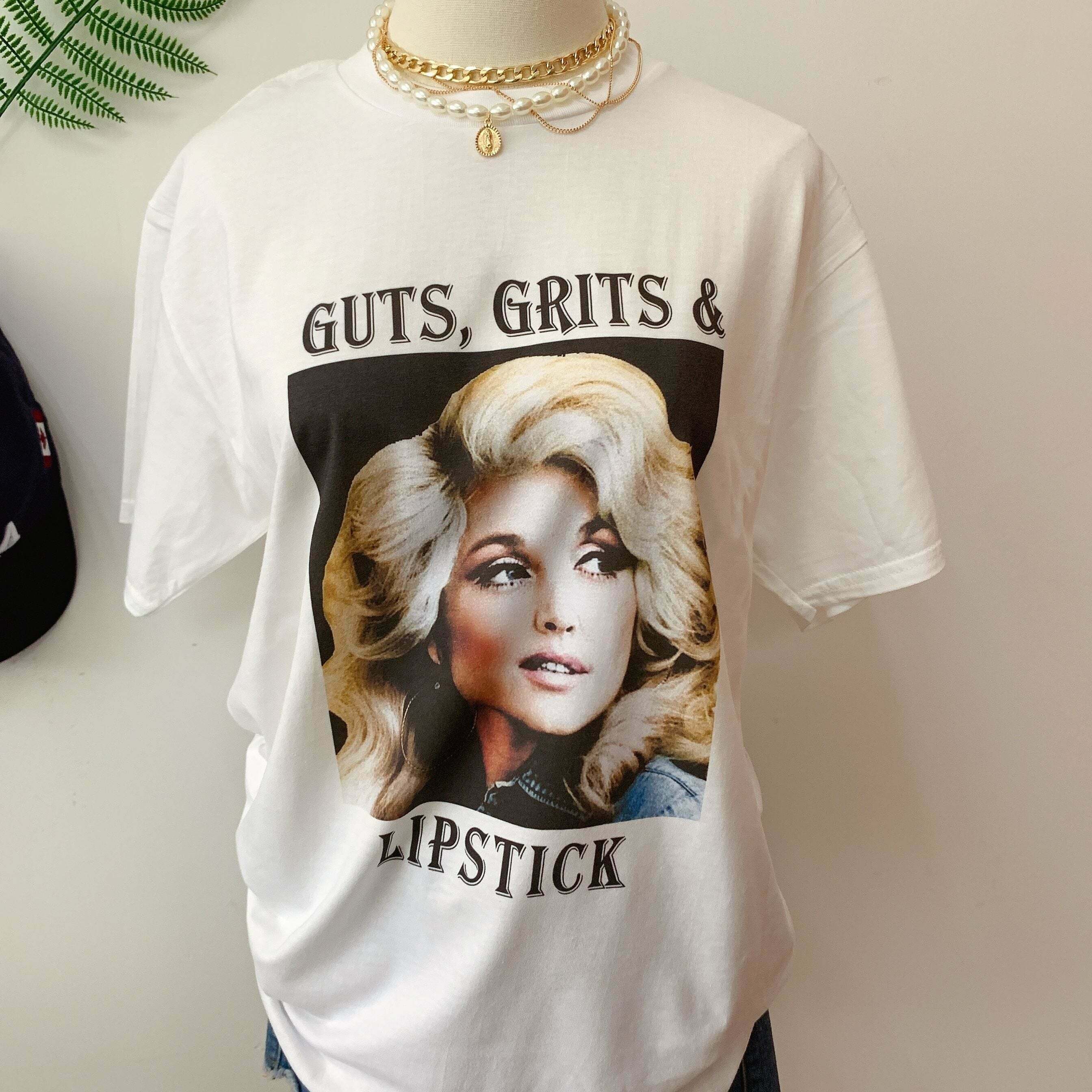 Guts, Grits And Lipstick Y2K Fashion Tee - Coquette Aesthetic Grunge Style Cute Tops