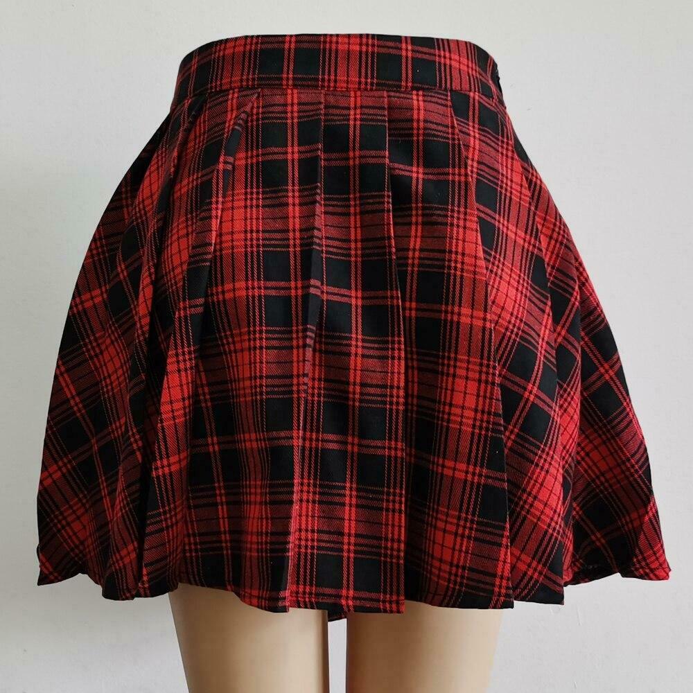 Harajuku Gothic Plaid Skirt - Y2K Fashion with Coquette Aesthetic