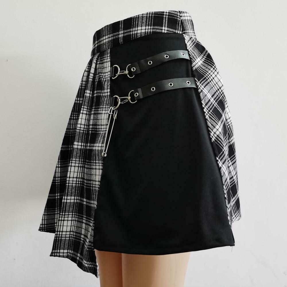 Harajuku Gothic Plaid Skirt - Y2K Fashion with Coquette Aesthetic