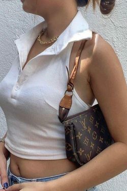 Harper White Collar Top - Y2K Fashion with Coquette Aesthetic, Grunge Style, and Pastel Goth Vibes