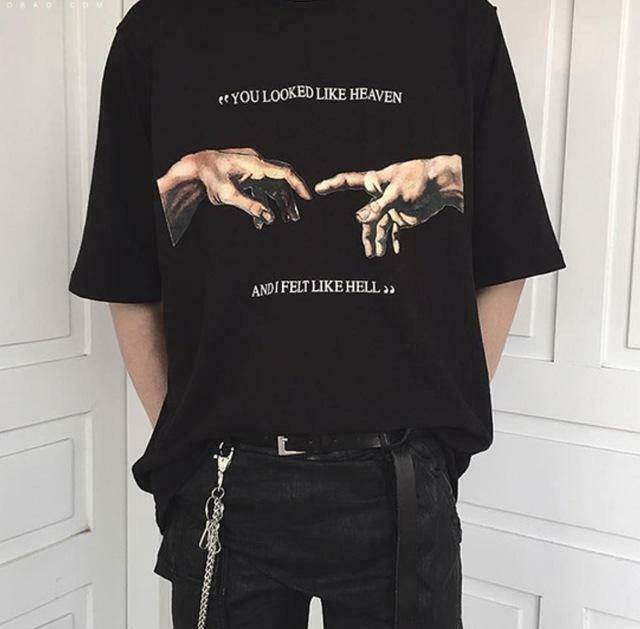 Heaven And Hell Y2K Aesthetic T-Shirt - Coquette Style Grunge Fashion Women's Top