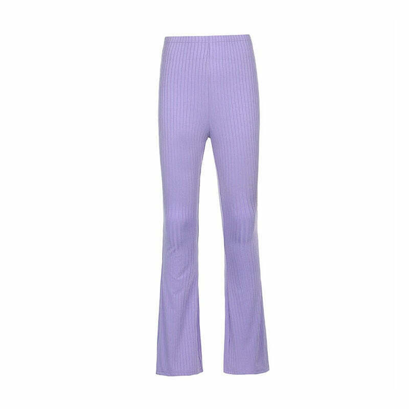 I Purple U' Aesthetic Flared Bottom Pants - Y2K Fashion Statement for Women