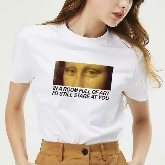 In a Room Full of Art, I'd Still Stare at You - Y2K Aesthetic T-Shirt