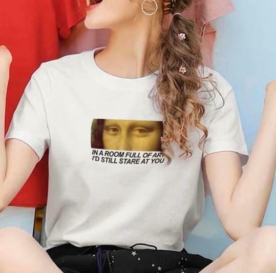 In a Room Full of Art, I'd Still Stare at You - Y2K Aesthetic T-Shirt