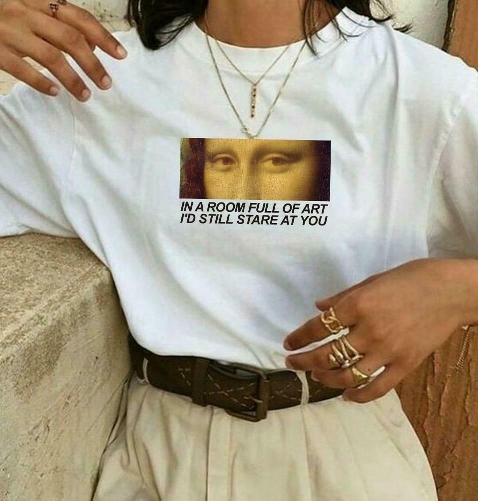 In a Room Full of Art, I'd Still Stare at You - Y2K Aesthetic T-Shirt