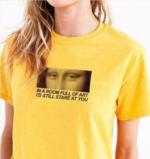 In a Room Full of Art, I'd Still Stare at You - Y2K Aesthetic T-Shirt