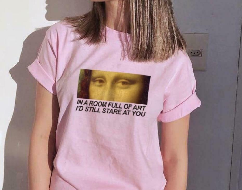 In a Room Full of Art, I'd Still Stare at You - Y2K Aesthetic T-Shirt