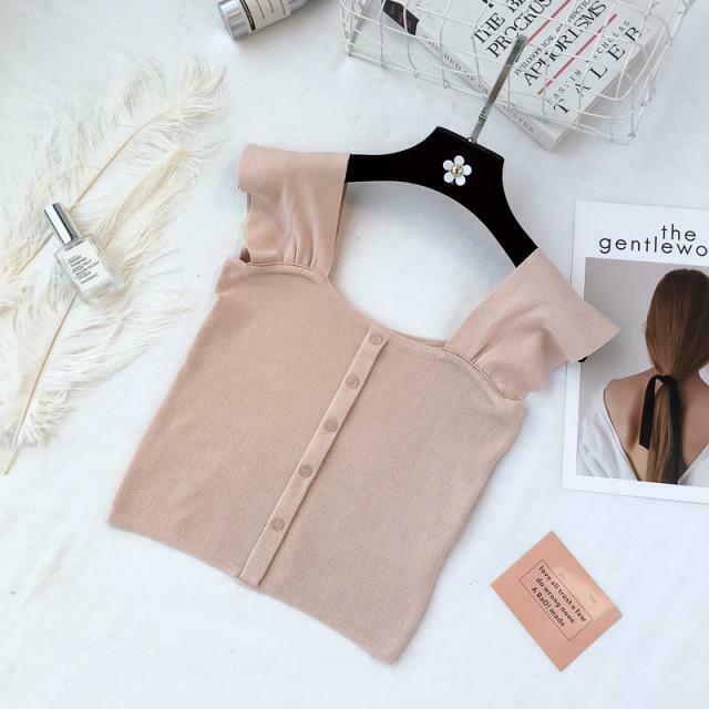 Indie Aesthetic Buttoned Crop Top for Y2K Fashion - Coquette & Grunge Style