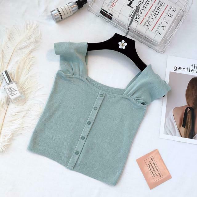 Indie Aesthetic Buttoned Crop Top for Y2K Fashion - Coquette & Grunge Style