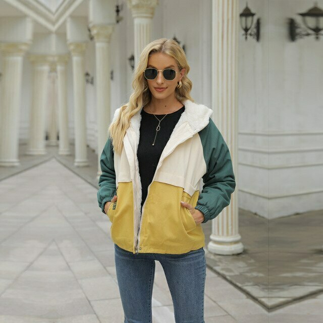 Indie Aesthetic Long Sleeve Color Block White Jacket - Y2K Fashion Grunge Style Coquette Outfit