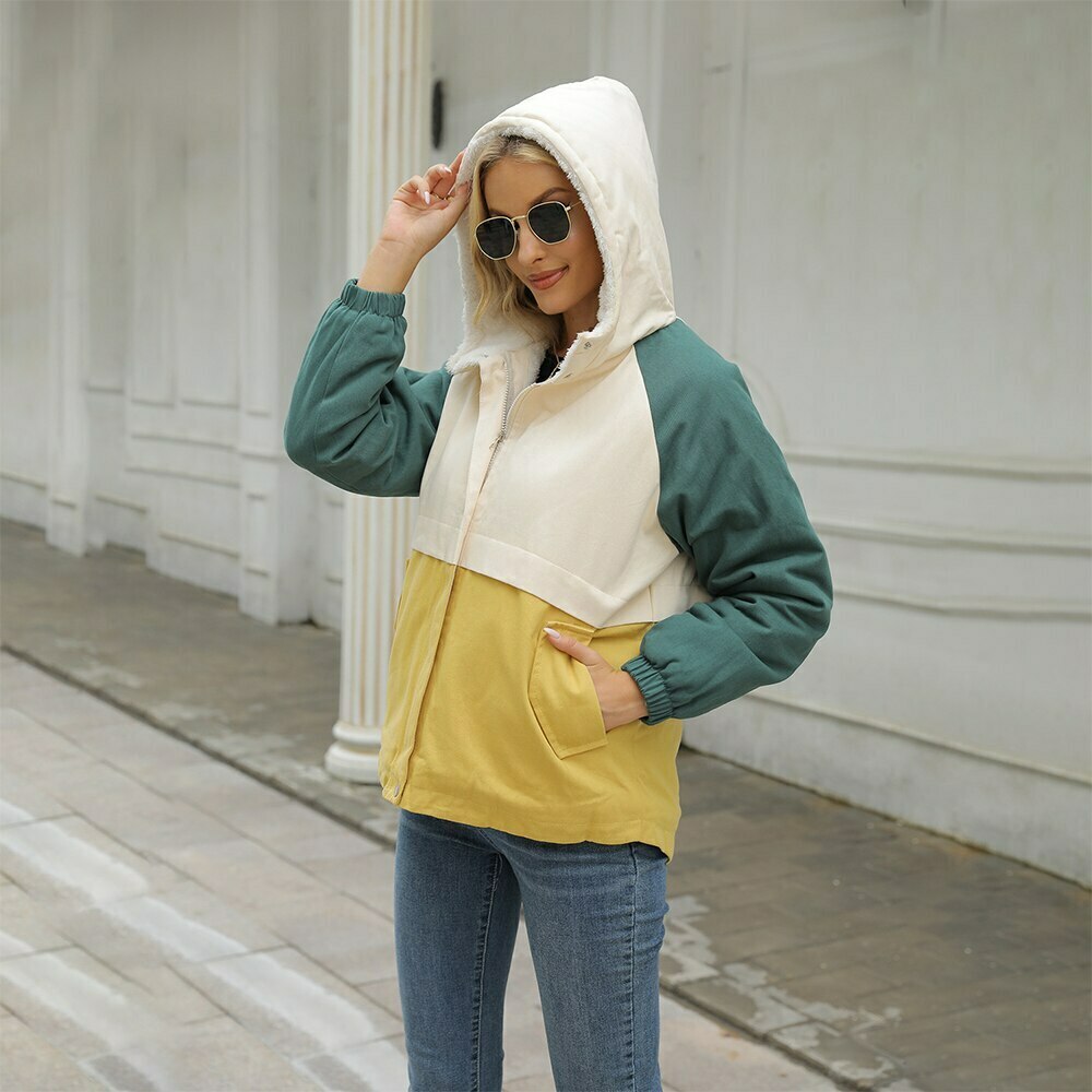 Indie Aesthetic Long Sleeve Color Block White Jacket - Y2K Fashion Grunge Style Coquette Outfit