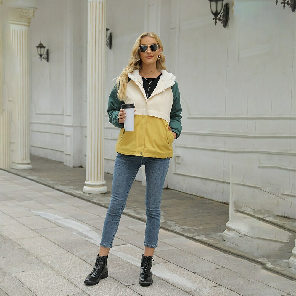 Indie Aesthetic Long Sleeve Color Block White Jacket - Y2K Fashion Grunge Style Coquette Outfit