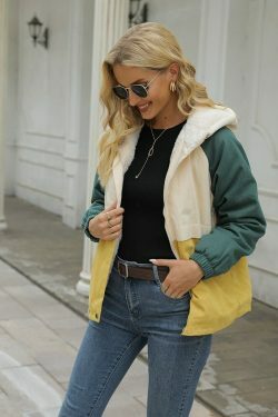 Indie Aesthetic Long Sleeve Color Block White Jacket - Y2K Fashion Grunge Style Coquette Outfit