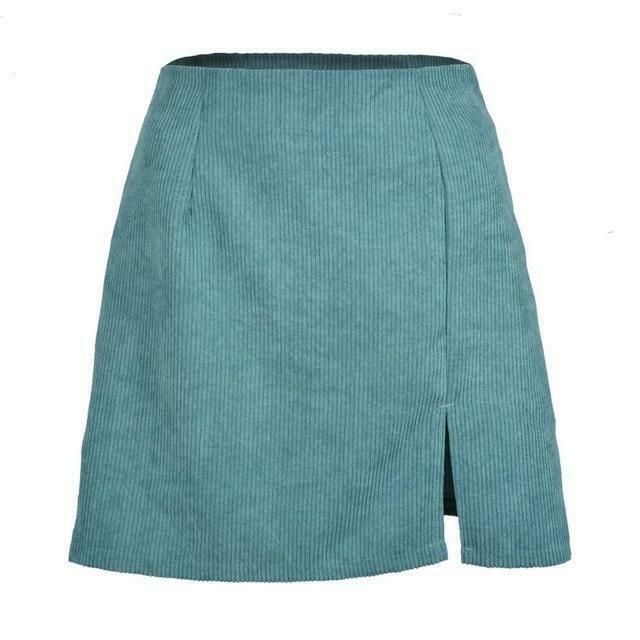 Indie Girl Vintage Corduroy Mini Skirt - Y2K Aesthetic Fashion for Women