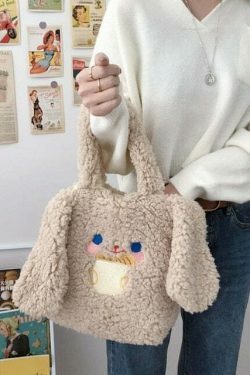 Kawaii Style Bunny Handbag for Y2K Fashion Enthusiasts with Coquette Aesthetic and Grunge Style