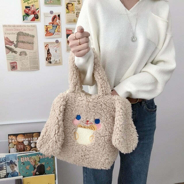 Kawaii Style Bunny Handbag for Y2K Fashion Enthusiasts with Coquette Aesthetic and Grunge Style