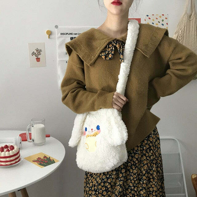 Kawaii Style Bunny Handbag for Y2K Fashion Enthusiasts with Coquette Aesthetic and Grunge Style