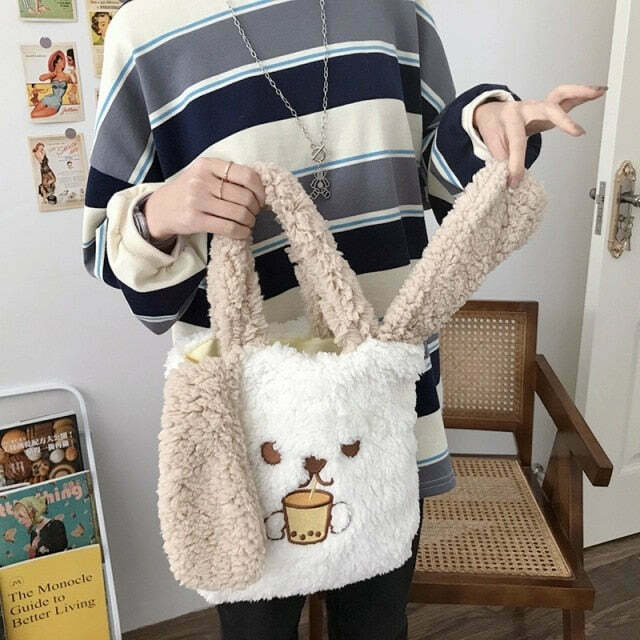 Kawaii Style Bunny Handbag for Y2K Fashion Enthusiasts with Coquette Aesthetic and Grunge Style