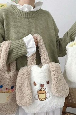 Kawaii Style Bunny Handbag for Y2K Fashion Enthusiasts with Coquette Aesthetic and Grunge Style