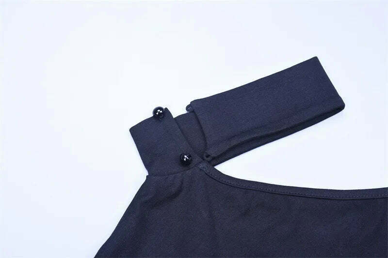 Keilani One Shoulder Bodysuit - Y2K Fashion Top for Coquette Aesthetic with a Touch of Grunge Style