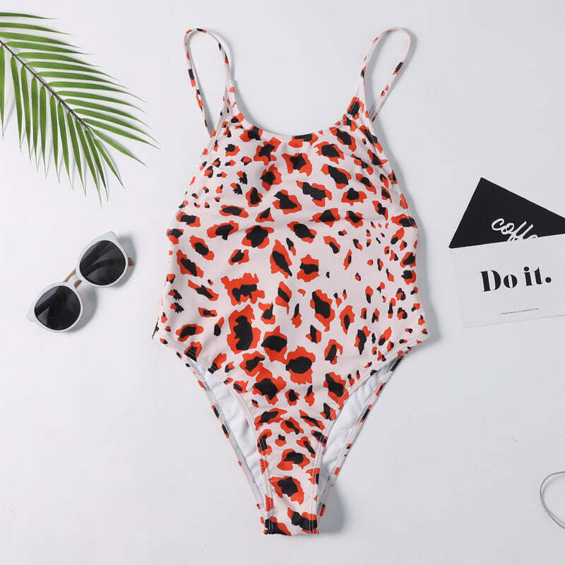 Leopard Backless Bralette Swimsuit - Y2K Fashion Statement for Women with Coquette Aesthetic