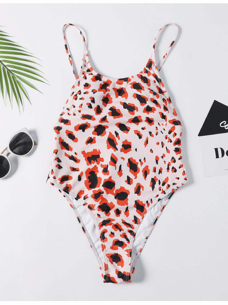 Leopard Backless Bralette Swimsuit - Y2K Fashion Statement for Women with Coquette Aesthetic