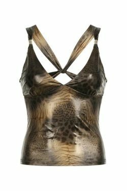 Leopard Print Backless Tank Top - Y2K Aesthetic Sleeveless Shirt - Coquette Style Fashion Piece