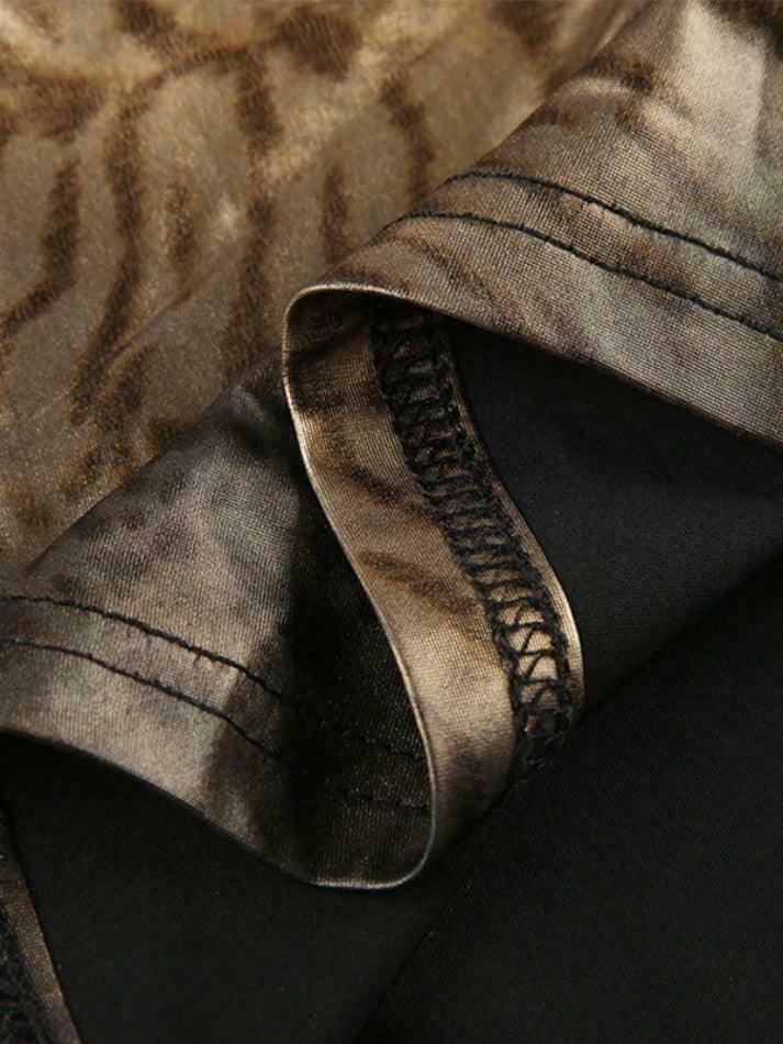 Leopard Print Backless Tank Top - Y2K Aesthetic Sleeveless Shirt - Coquette Style Fashion Piece