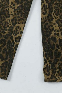 Leopard Print Cargo Jeans - Y2K Fashion Statement with Coquette Aesthetic and Grunge Style