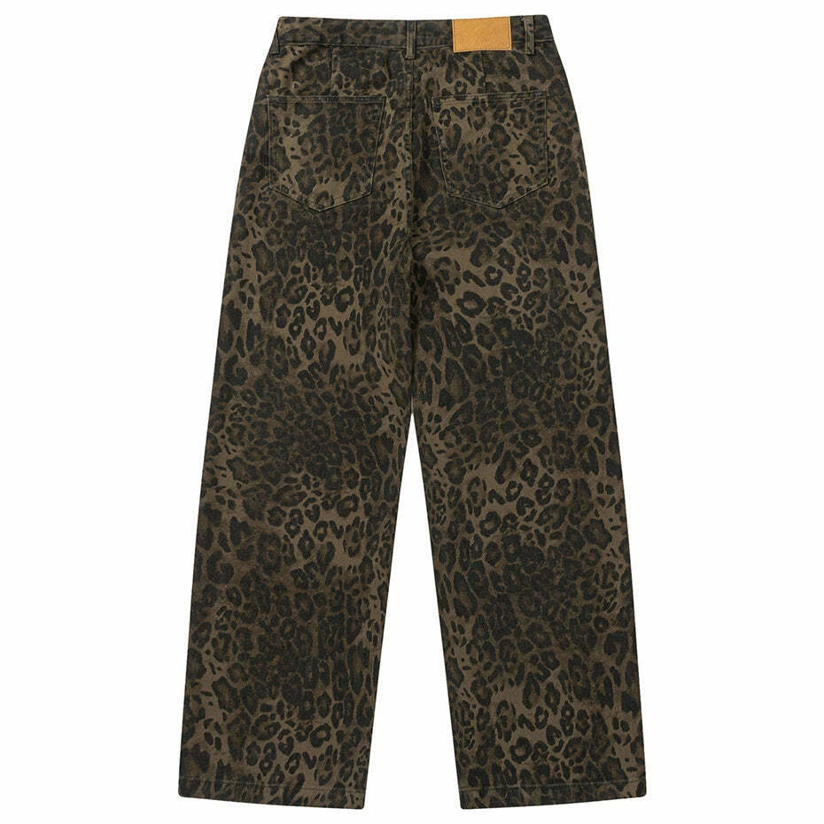 Leopard Print Jeans: Y2K Fashion Statement with Coquette Aesthetic and Grunge Style