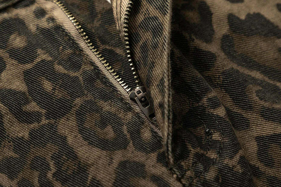 Leopard Print Jeans: Y2K Fashion Statement with Coquette Aesthetic and Grunge Style