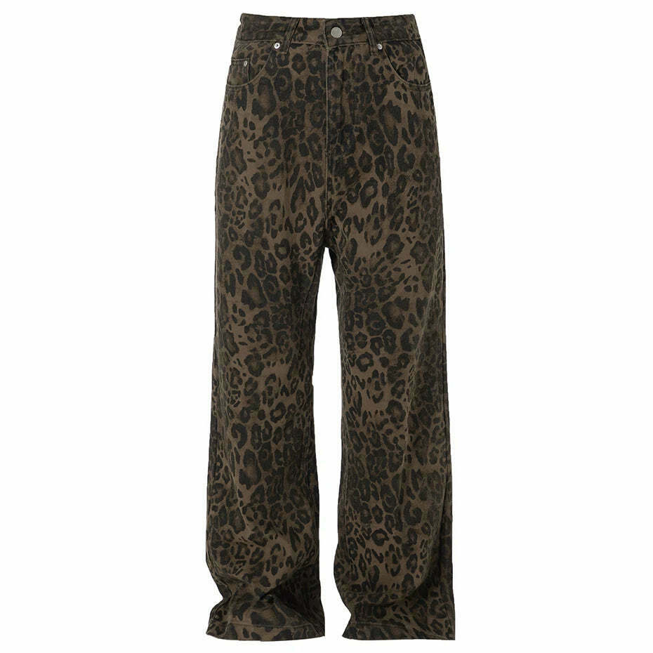 Leopard Print Jeans: Y2K Fashion Statement with Coquette Aesthetic and Grunge Style