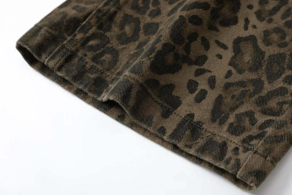 Leopard Print Jeans: Y2K Fashion Statement with Coquette Aesthetic and Grunge Style