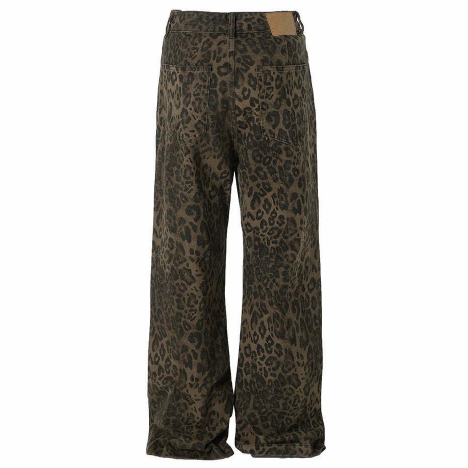 Leopard Print Jeans: Y2K Fashion Statement with Coquette Aesthetic and Grunge Style