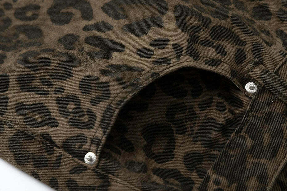 Leopard Print Jeans: Y2K Fashion Statement with Coquette Aesthetic and Grunge Style