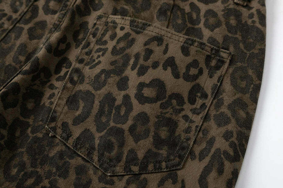 Leopard Print Jeans: Y2K Fashion Statement with Coquette Aesthetic and Grunge Style