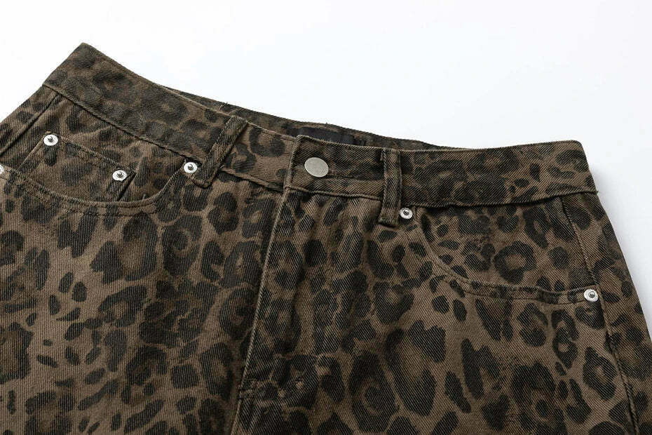 Leopard Print Jeans: Y2K Fashion Statement with Coquette Aesthetic and Grunge Style
