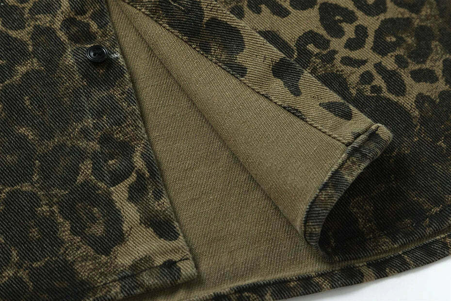 Leopard Print Overshirt - Y2K Fashion with Coquette Aesthetic Twist