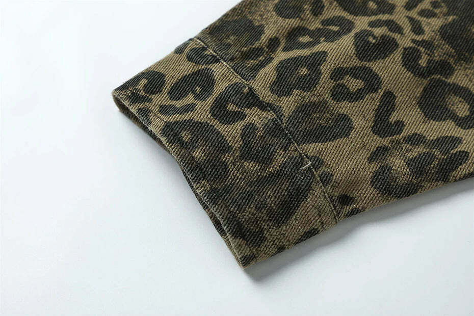 Leopard Print Overshirt - Y2K Fashion with Coquette Aesthetic Twist