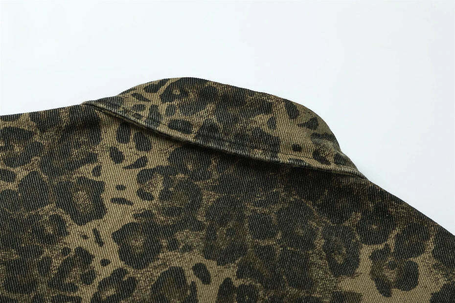 Leopard Print Overshirt - Y2K Fashion with Coquette Aesthetic Twist
