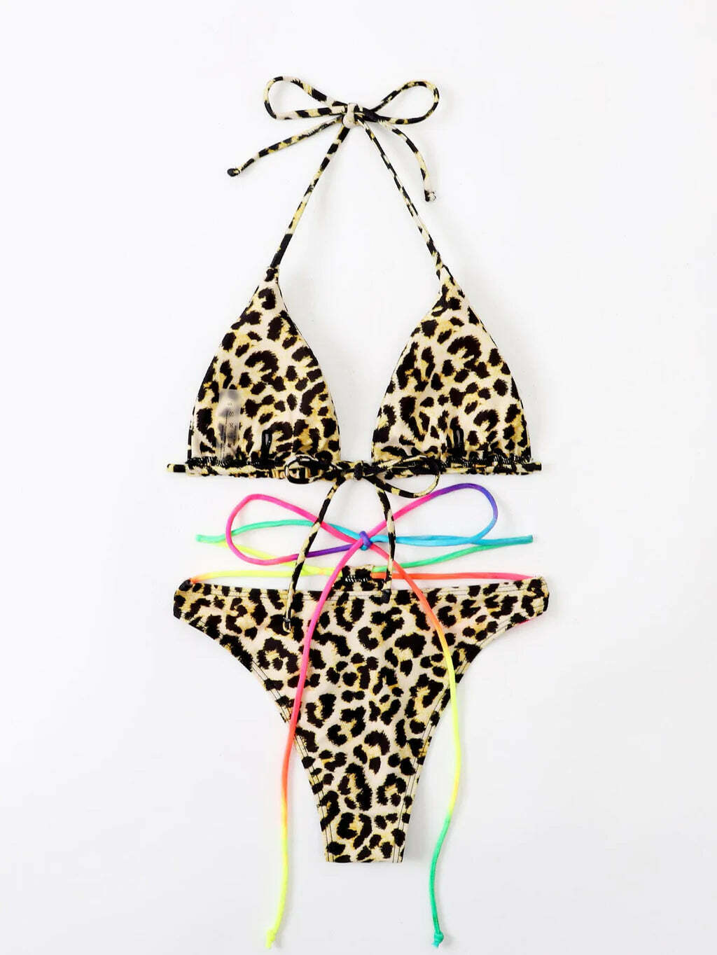 Leopard Print Swimsuit Bikini - Y2K Fashion Statement - Coquette Aesthetic with