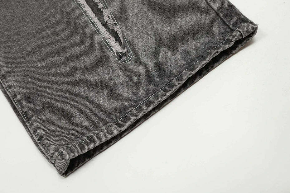 Lightning Star Patch Baggy Jeans - Y2K Fashion Statement with Unique Aesthetic Appeal