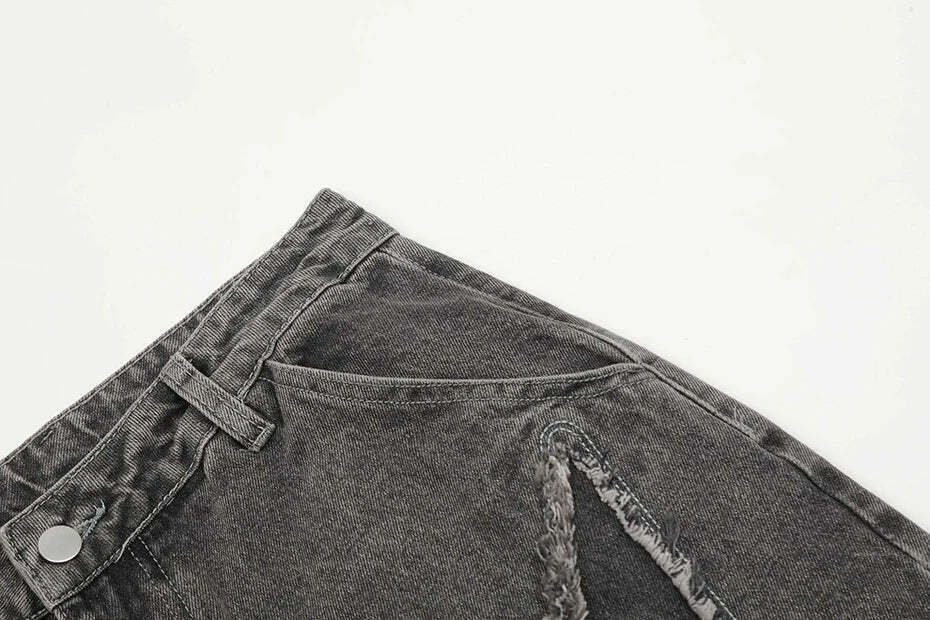 Lightning Star Patch Baggy Jeans - Y2K Fashion Statement with Unique Aesthetic Appeal