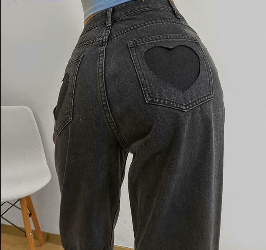 Love Bites Gradient Jeans - Y2K Fashion Statement with Coquette Aesthetic and Grunge Style