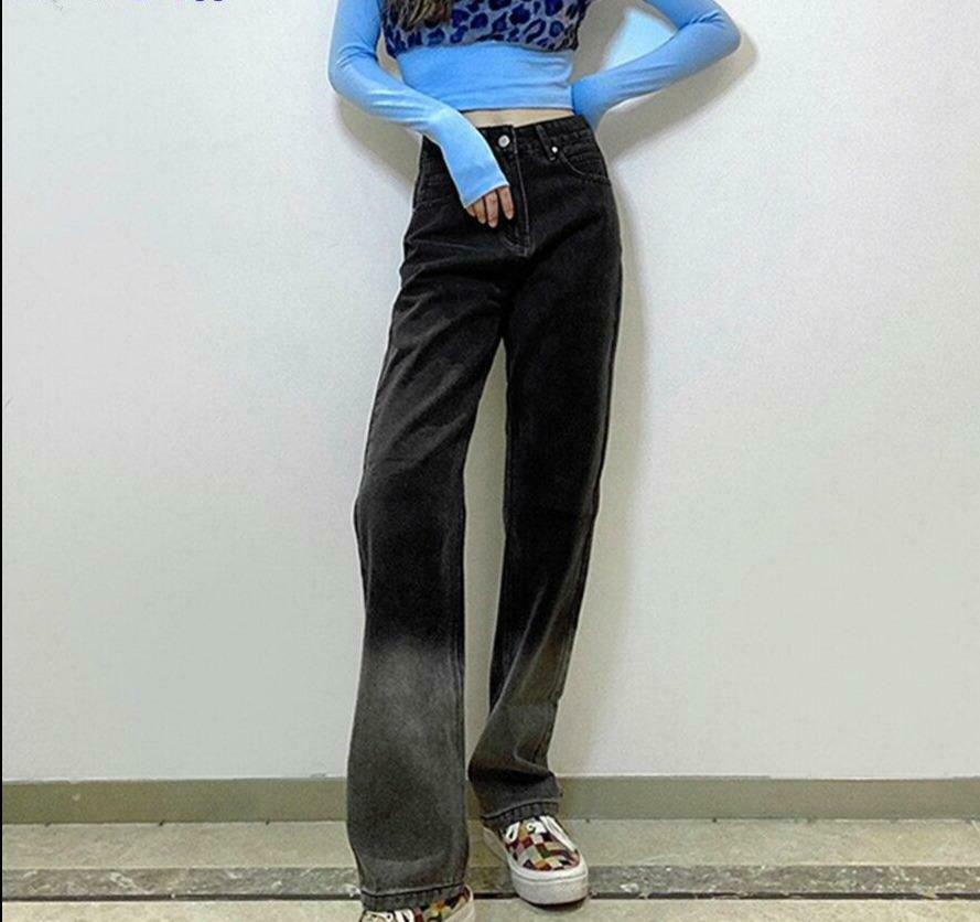 Love Bites Gradient Jeans - Y2K Fashion Statement with Coquette Aesthetic and Grunge Style