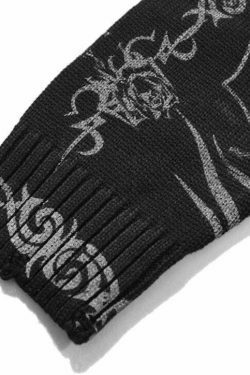 MADE EXTREME Tattoo Print Oversized Sweater - Y2K Aesthetic Coquette Fashion for Women