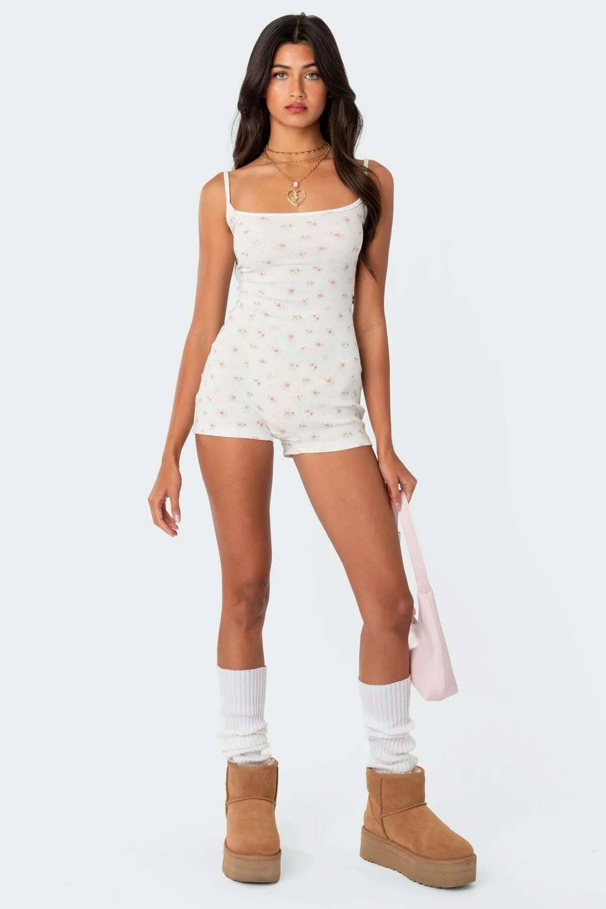 Marble Floral Playsuit - Y2K Fashion Coquette Aesthetic Grunge Style Cute Tops Past