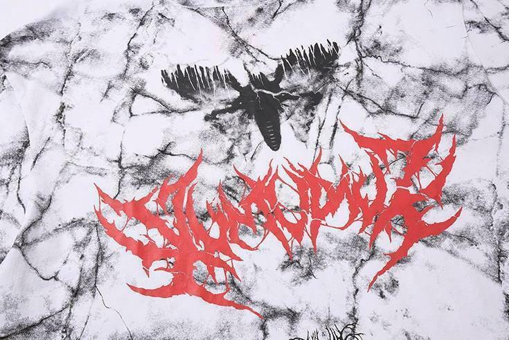 Marbled Death Metal Graphic Tee - Y2K Fashion Aesthetic Shirt for Women